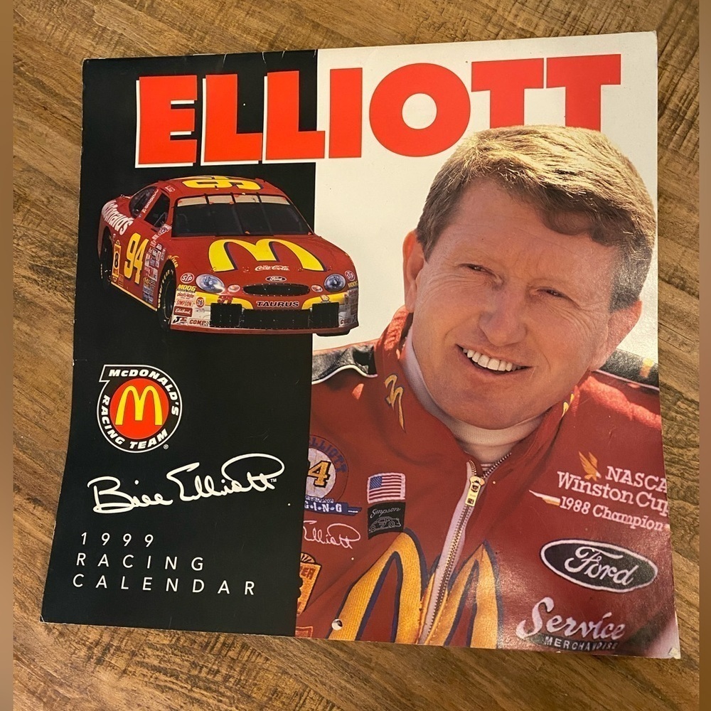 Vintage 1999 Bill Elliott Racing Calendar. Excellent Pre owned condition.